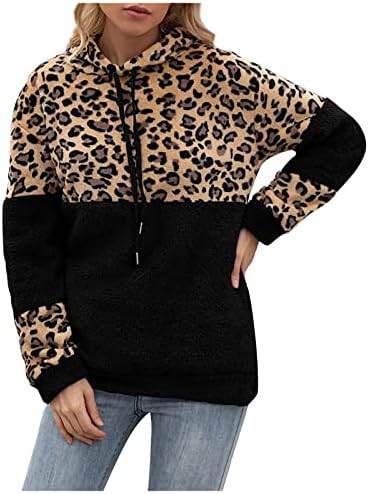 Suéteres femininos Pullover leopardo com suéter de suéter de suéter de suéter de lã de lã de suéter de camisola de férias tops