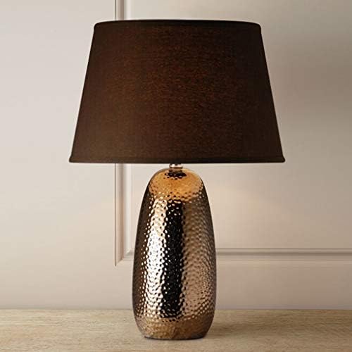 Liruxun Table Lamp Metal Glaze Coffee Curâmico Cor Novo estilo chinês Lâmpada decorativa de cabeceira de cabeceira