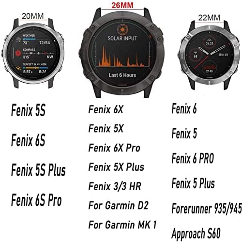 TRDYBSK 26 22mm de tiras de banda de vigilância para Garmin Fenix ​​5 5x mais 3 3 hr 6x 6 6s S60 Mk1 Relógio rápido