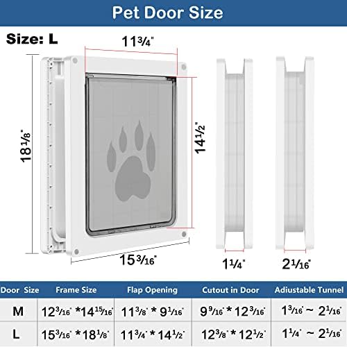 Porta de cachorro grande do Ceesc para animais de estimação de até 100 lb, porta de estimação à prova de intempéries para gatos