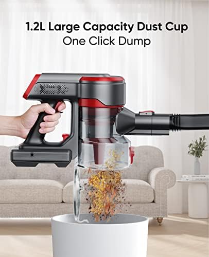 WLUPEL sem pó sem fio, 33kpa Stick Vacuum Cleaner, 400W poderoso vácuo portátil com exibição de toque LED, 55mins tempo