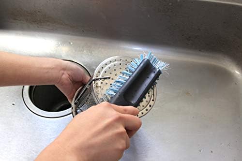 Escova de sakabe, escova de cozinha, preto, comprimento 2,8 x largura 8,3 x altura 2,0 polegadas, escova de drenagem da série de