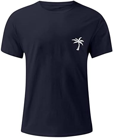 Camisetas de manga curta de Zddo Men Summer Summer Hawaiian Tree Print Crew Pescoço Tee Tops Athletic Sports Casual Casual Camiseta
