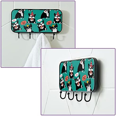 Toalheiro Montado com o toalha Rack de toalha decoração de banheira de roupão de roupão de casaco Cão cão francês Bulldog Towel