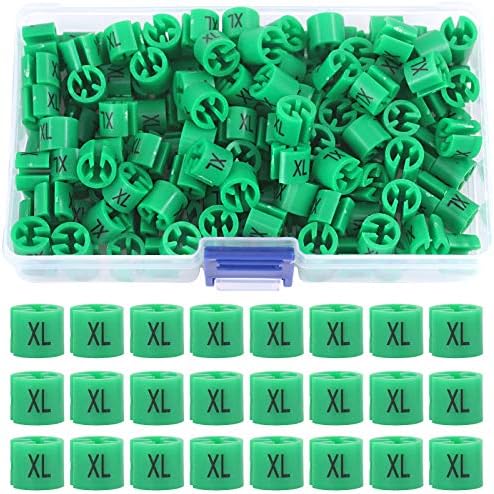 SWPEET 150pcs Branco 【Tamanhos Xs】 cabide de roupas de plástico+ 150pcs Red 【Tamanhos L】+ 150pcs Verde 【Tamanhos xl】+