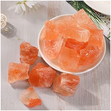 100g 30-50mm de sal em laranja natural de cascalho mineral de amostra de amostra de cura ornamentos para decoração de aquário em casa