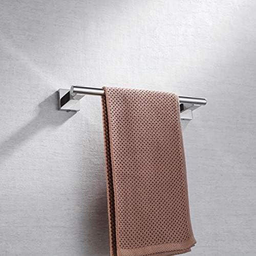 Miyili 4 -Pieces Polishless Aço inoxidável Hardware do banheiro montado na parede - Inclui barra de toalha dupla, toalha de mão, suporte de papel higiênico, gancho de túnica, BS02C4