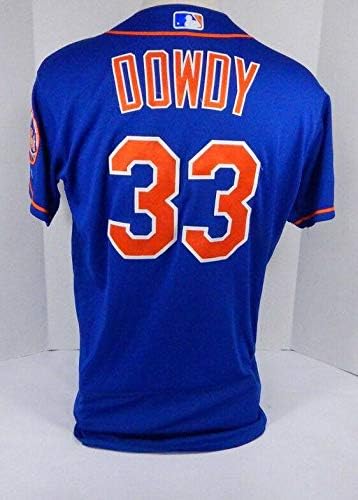 2019 New York Mets Kyle Dowdy 33 Jogo emitido Blue Jersey Spring Training P 89 - Jogo usado MLB Jerseys