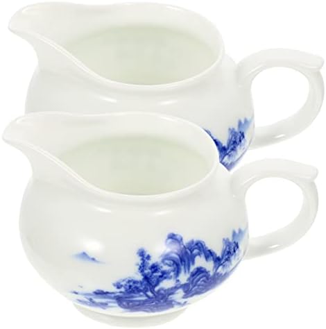 UPKOCH 4 PCs Boat Coffee Dipping Gravey Grave Boats Restaurante Chinês Distribuidor de leite azul e recipiente Copo Molho de cerâmica White Ketchup Creme de cozinha Creme de cozinha Servando jarro para