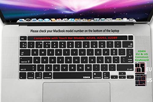 XSKN PORTUGUESE BLACE SILICONE TACOLOBO DO TACELO DE TACELO DE 2019 NOVO MacBook Pro 16 polegadas A2141 e 2020 Novo MacBook