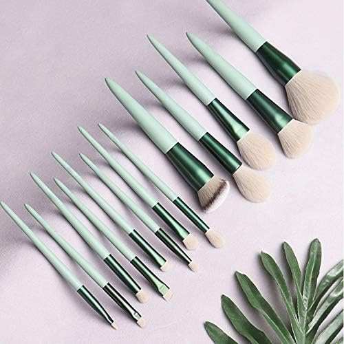 Escovas de maquiagem QWZYP Conjunto-Matcha Green 13pcs pincéis de base em pó Blush Bush Fibre Beauty Tool Tool