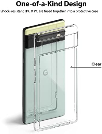 Ringke Fusion Compatível com a caixa do Google Pixel 6, Clear Hard PC Back TPU TPU Cappo de proteção de proteção para pixel 6