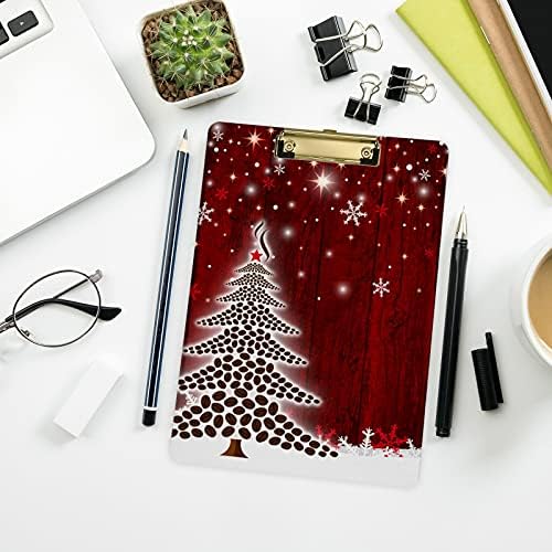 Árvore de Natal Vermelho Plástico Redboard 9 X12.5 Placas de clipas com clipe de baixo perfil A4 Tamanho da letra Placa de
