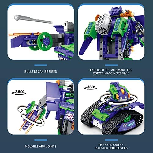 步凌 580 peças transformam o kit de construção de robôs, com figura de ação, tanque de veículos, controle remoto elétrico de 2,4