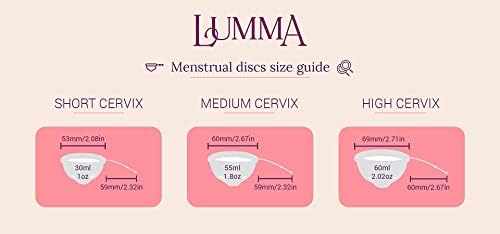 Lumma® Medium Clear + High Pink Love │ Reusível Disco menstrual │ Feito de silicone de grau médico ultra fino │ sem vazamento