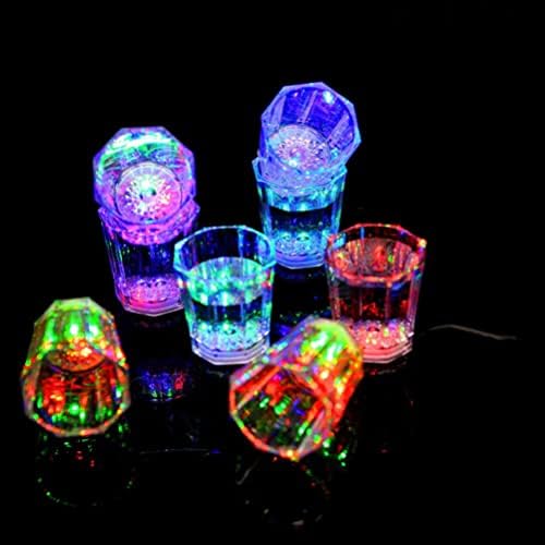 Hemoton Kids Toys 12pcs Glow Party Copo Glow in the Dark Cups Light Up Cups Octagon bebendo copos para festas de