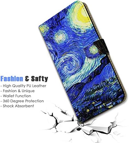 Para iPhone 14 Pro Max, capa de capa de carteira de flip de flip, A0066 Van Gogh Starry Night 0066