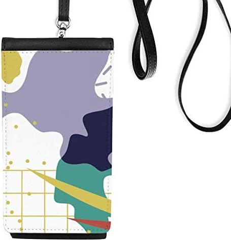Bolsa de carteira de arte do padrão de treliça Bolsa móvel pendurada bolsa preta bolso preto