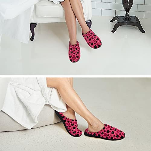 Facos de gato preto fofos chinelos de algodão feminino sapatos caseiros laváveis ​​para o quarto de spa Hotel