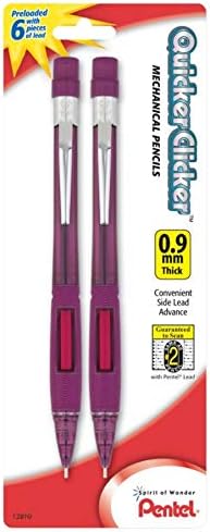 Pentel mais rápido clicker lápis automático, 0,9 mm, cores variadas de barril, a cor pode variar, 2 pacote