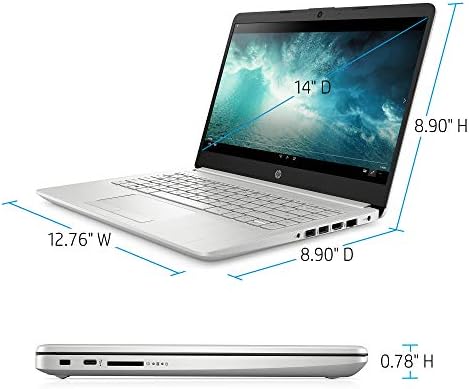 2021 Laptop HD mais recente HP 14 polegadas HD, Ryzen 3-3250U Processador de núcleo duplo, 8 GB de DDR4 RAM, 512 GB M.2 SSD, AMD Vega 3 Graphics, RJ-45, HDMI, Bluetooth, Webcam, Windows 10 W/REB 3.0 Flash Drive Silver HP-14-DK1022WM