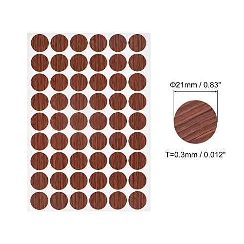adesivos de tampa do orifício de parafuso uxcell, 21 mm diâmeros de pvc tampa autônoma de tampa para mobiliário de madeira