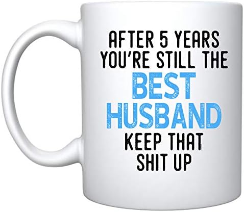 Veracco Após 5 anos, você ainda é o melhor marido Ceramic Coffee Caneca para ele presente de aniversário Lembrete engraçado do nosso