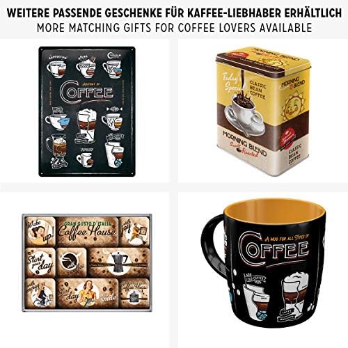 Caixa de lata de café retro nostálgica-art-art, 44 oz, colagem de café-ideia para presentes para amantes de café, lata de metal