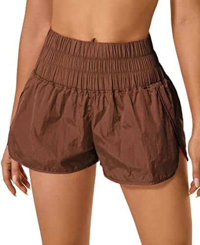 Haodian feminino vai para shorts shorts de treino de cintura alta com liner atlético Quick Dry para viagens de caminhada no verão