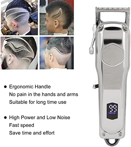 Ymiko Digital Hair Trimmer, Angrek Recarregável Baixo ruído Digital Seguro Digital Cabelo sem fio Clipper com pentes de