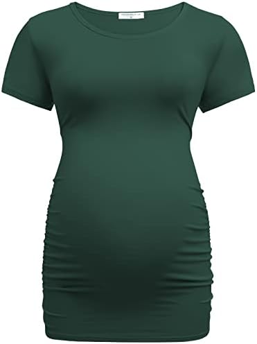 Tshirt de maternidade feminina de Bearsland 3 Pacote clássico lateral rucled tee top mama roupas de gravidez