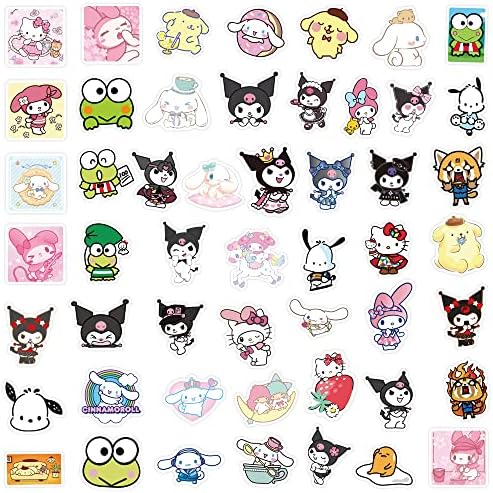 100pcs hello kittty adesivos bonitos adesivos mymelody & kuromi adesivos canela pompompurin keroppi adesivos pochaco adesivos de adesivos