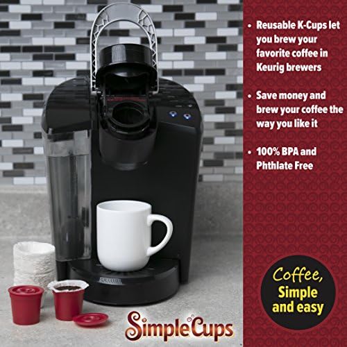 Coffee K -cups reutilizáveis ​​com filtros descartáveis ​​compatíveis com Keurig, pod e outros cervejeiros de uso único - 2 xícaras