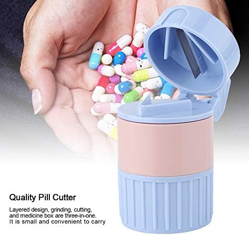 Triturador de comprimidos, portátil de pulverizador de pílula portátil fácil de usar em camadas 4 camadas para cortar comprimidos