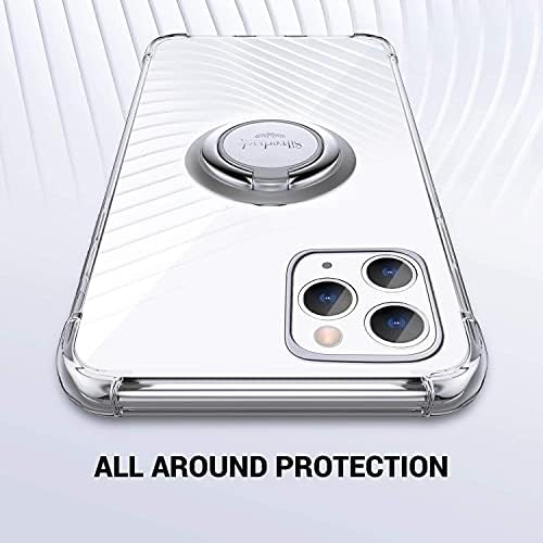 Silverback projetado para iPhone 12 Pro Max Case ， iPhone 12 Pro Max Case Clear com anel Kickstand, protetor Soft TPU