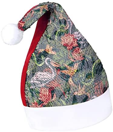 Padrão de fantasia tropical lantejous chapéus de natal santa natal chapéu para adultos Fantas de festa de Natal Merry