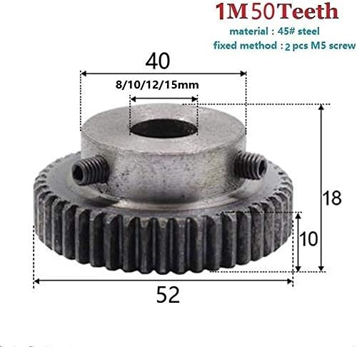 Mountain Men Acessórios 1pcs 50 dentes Motor Metal 45 Roda de engrenagem de aço 1 Modulus parafusos superior Partes da impressora