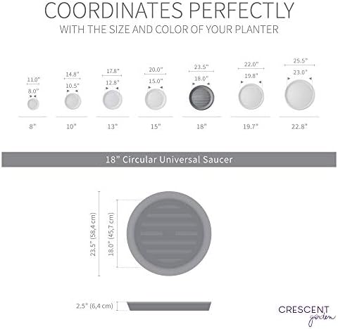 Crescent Garden Universal Redond -Sles, pires circulares para plantas em vasos, terracota desgastada