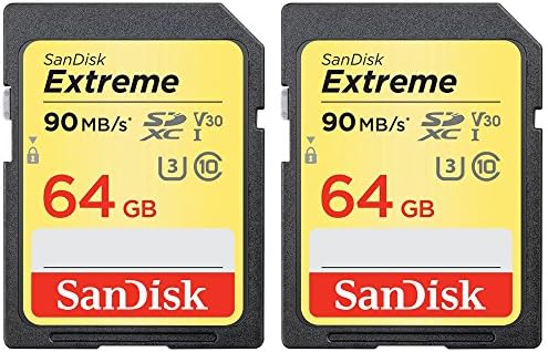 Sandisk SDSDXVE-064G-Ancin 64GB Extreme SDXC Memory UHS-I Card 2-Pack