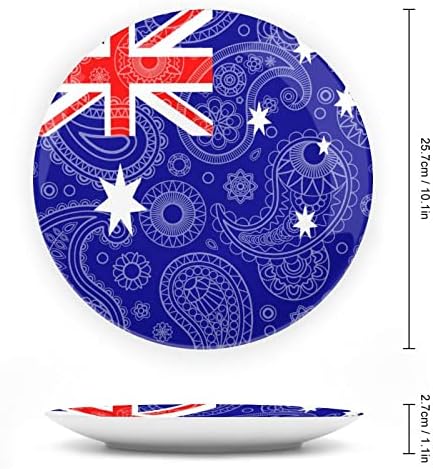 Australia Paisley Flagceramic Decorative Plate com Stand Bone China Plate para casa de estar em casa cozinha
