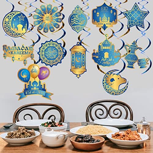 Decorações do Ramadã Mubarak Eid Mubarak pendurado decoração de teto de redemoinho Decorações do Ramadã para casa