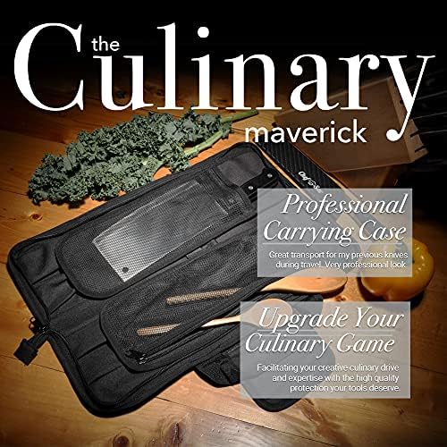 Chef Knife Roll Bag Case | 8 bolsos para facas e ferramentas | 2 abas com Cleaver & Mesh Pocket | Slot de bastão de aprimoramento