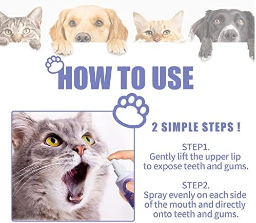 Xbkplo Puppy Breath Scownener, Pet Clean Deeth Cleaning Spray para cães e gatos, dentes de limpeza oral de spray de estimação,
