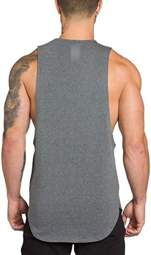 Tanque de treino do pescoço redondo masculino Tampa de tampa leve sem mangas camisa muscular