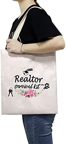 Tsotmo Real Estate Agent Canvas Tote Bag Gifts Realtors Realtor de imóveis Tumbler Realtor de sobrevivência Kit de lona Tote Bag