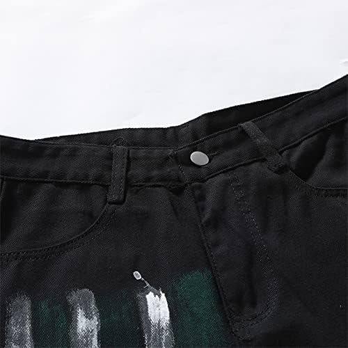 Miashui 511 slim fit mass moda casual preto buraco reto zíper jeans calças longas calças calças 501 regular