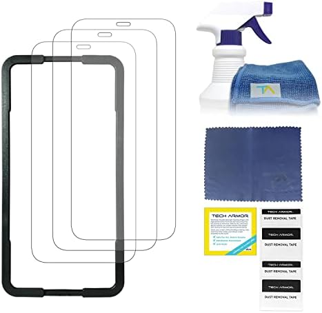 Proteção de pacote de armaduras técnicas para apple iphone 12 mini 5.4 - spray de limpeza de tela [16 oz] com panos de microfibra - melhor para iPhones, iPads, smartphones e protetor de tela de vidro balístico 3 pacote 3