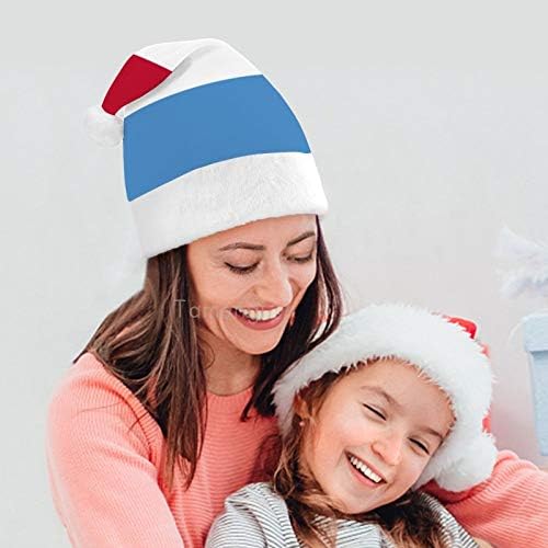 Chapéu de Papai Noel de Natal, Luxemburgo Flag de Holida de Natal para Adultos, Unisex Comfort Christmas Hats para Evento de Festas