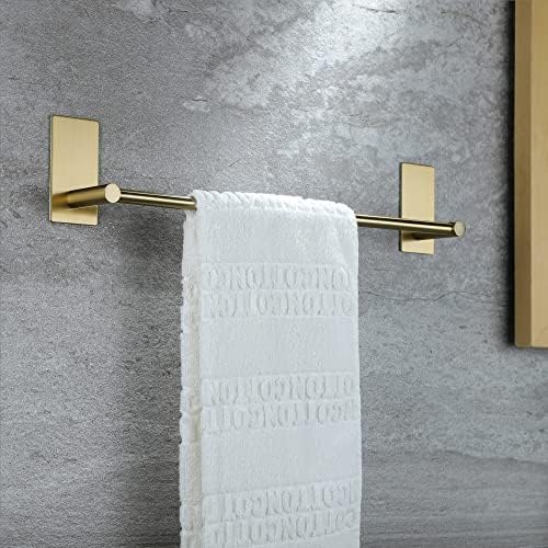 Barra de toalha de ouro de Taozun - Suporte de toalhas de auto -adesivo + 2 pacotes de toalhas Acessórios para o banheiro,