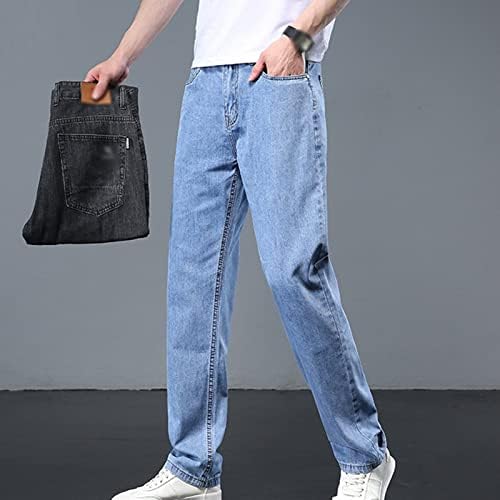 Homem casual perna lisa e reta calça jeans vintage Moda de moto Jeans Carpenter
